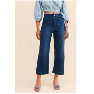 The skipper by Pilcro Anthropologie Dark Blue Flare 3/4 Jeans